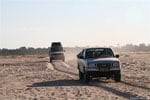 4wd vehicule hitting the road of Madagascar