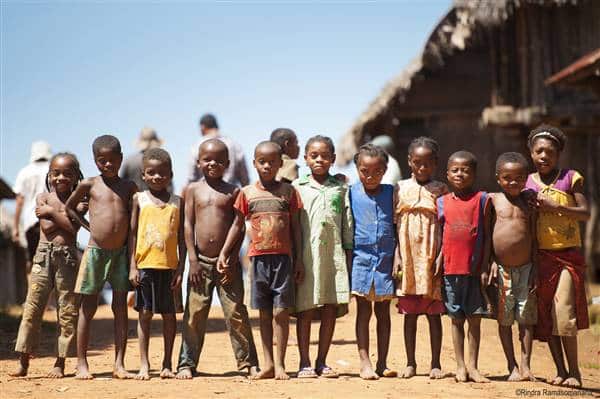 Smiling faces of Malagasy children